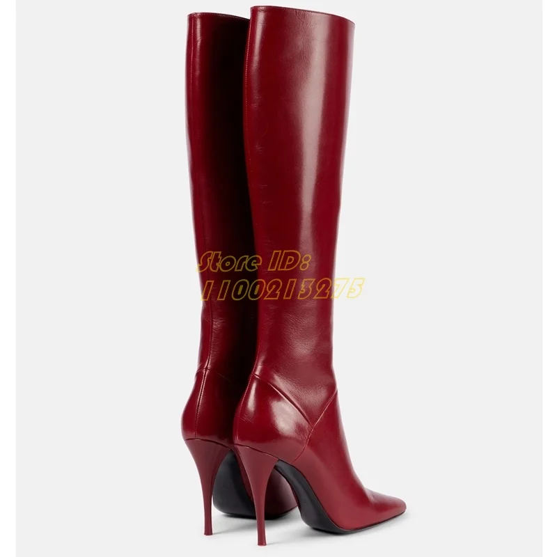 Women'S Fashion Boots 2025 - Matte Leather Knee High Boots Stiletto