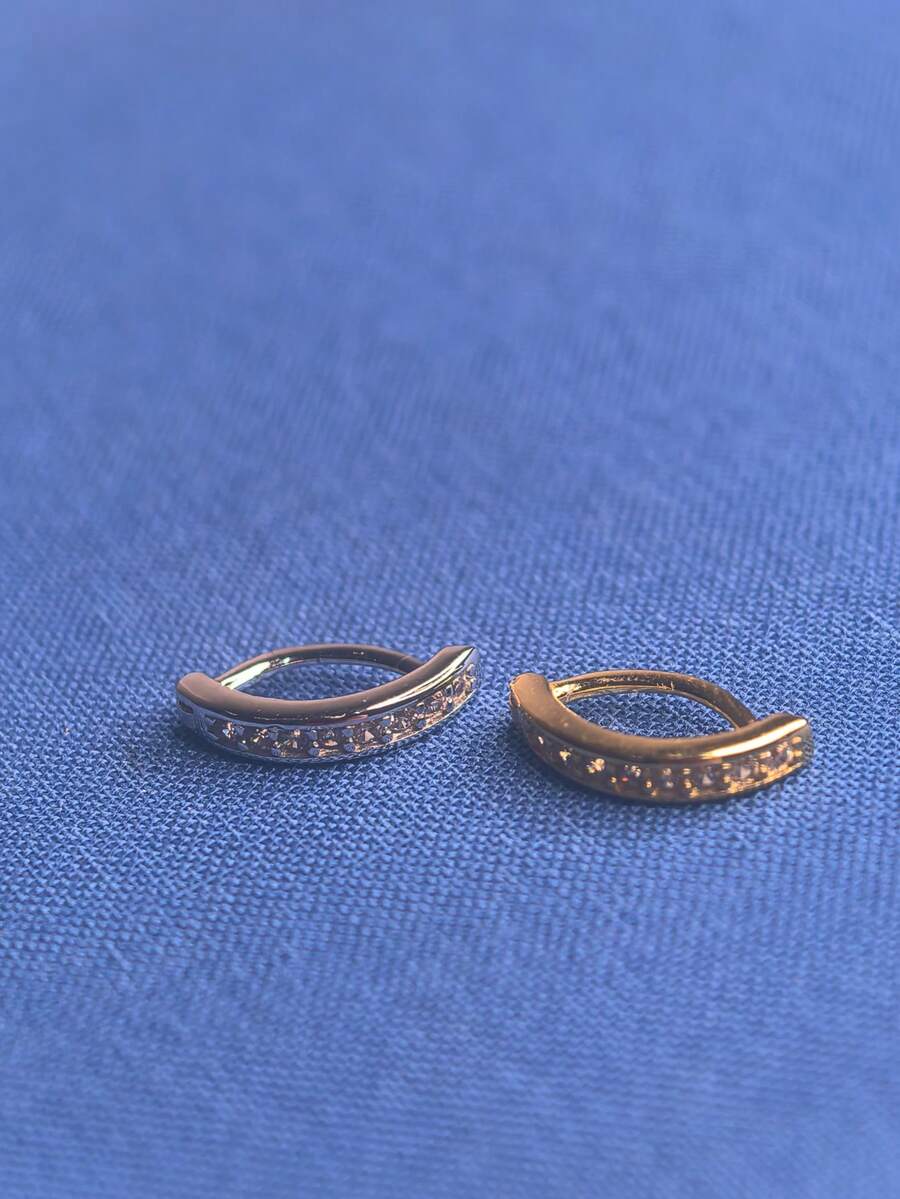 Women Fashion Rings - Minimalist 925 Silver Tiny Reverse Hoop