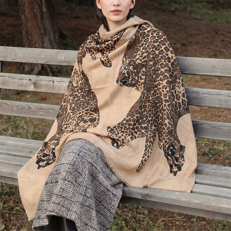 Vintage Leopard Print Hijab an - Women Fashion Wear recensie en prijs