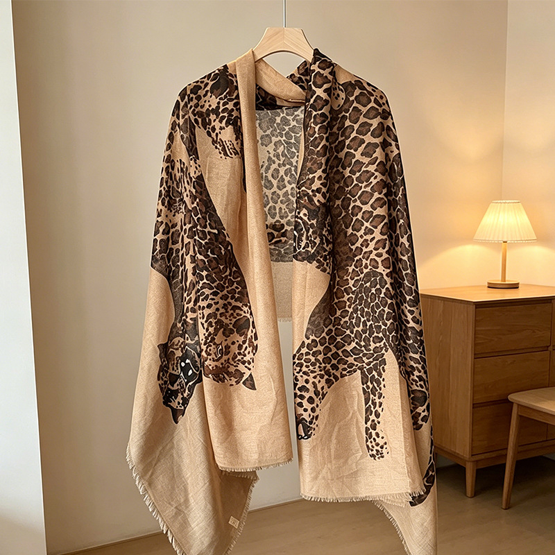 Vintage Leopard Print Hijab an - Women Fashion Wear recensie en prijs