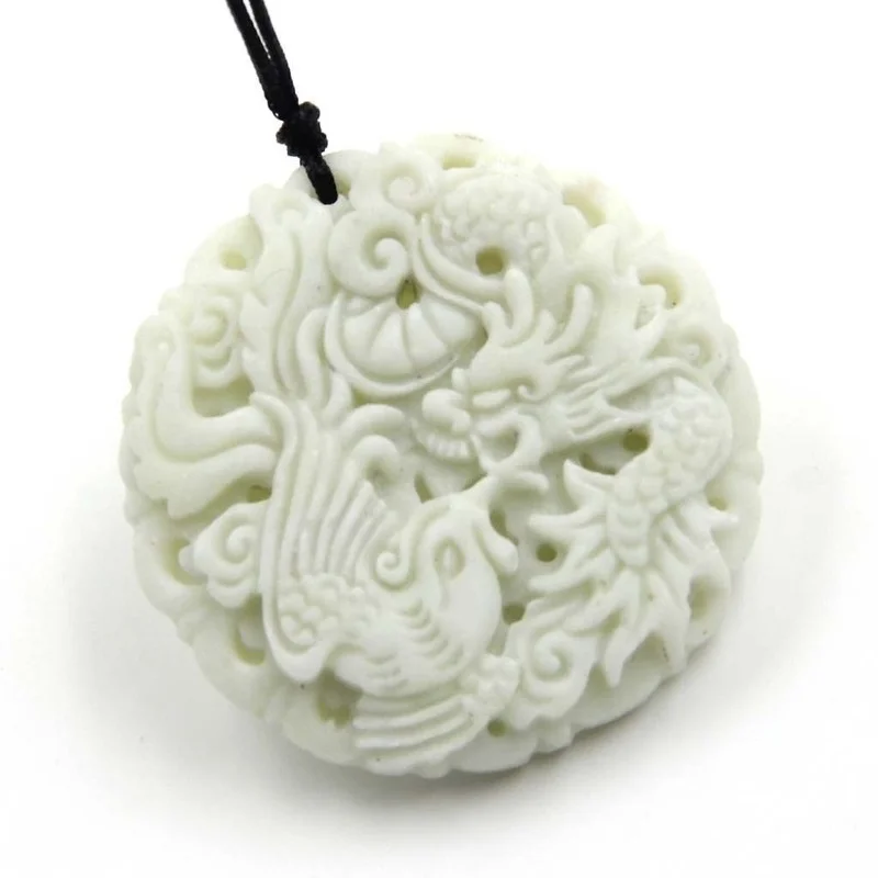 Natural White jade Dragon Phoe - Women'S Fashion Jewellery recensie en prijs