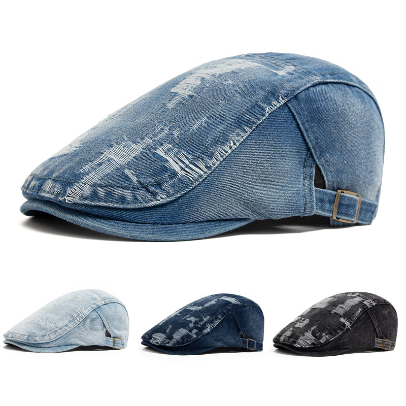 Fashion Men Ripped Denim Beret - Women Fashion Nz recensie en prijs