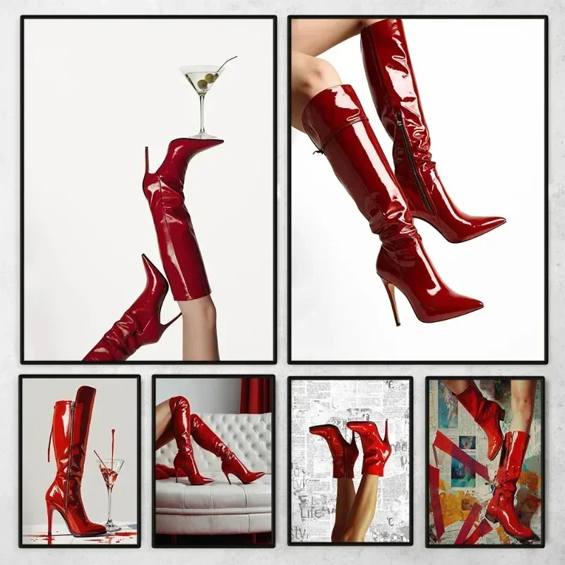 Red Boots Sexy Woman Poster Re - Women'S Fashion Magazines recensie en prijs