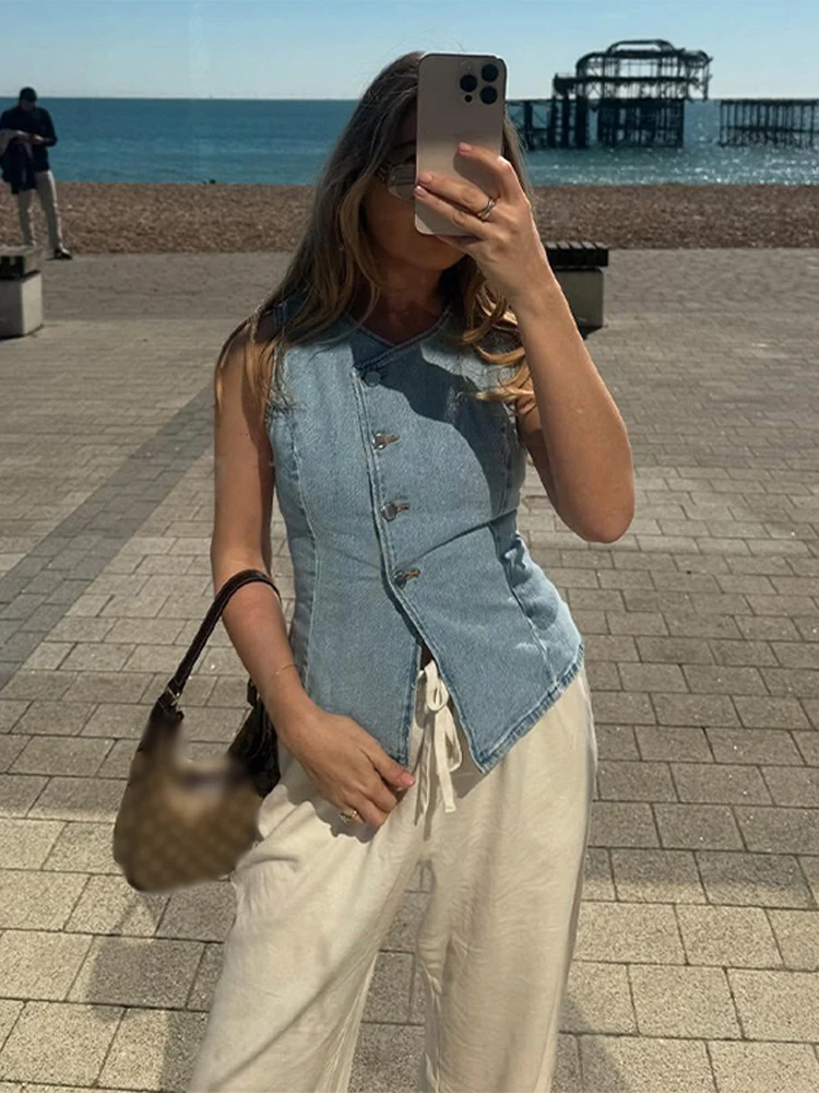 CPSYMYM Elegant Denim Vest Ski - Denim Shorts Women recensie en prijs
