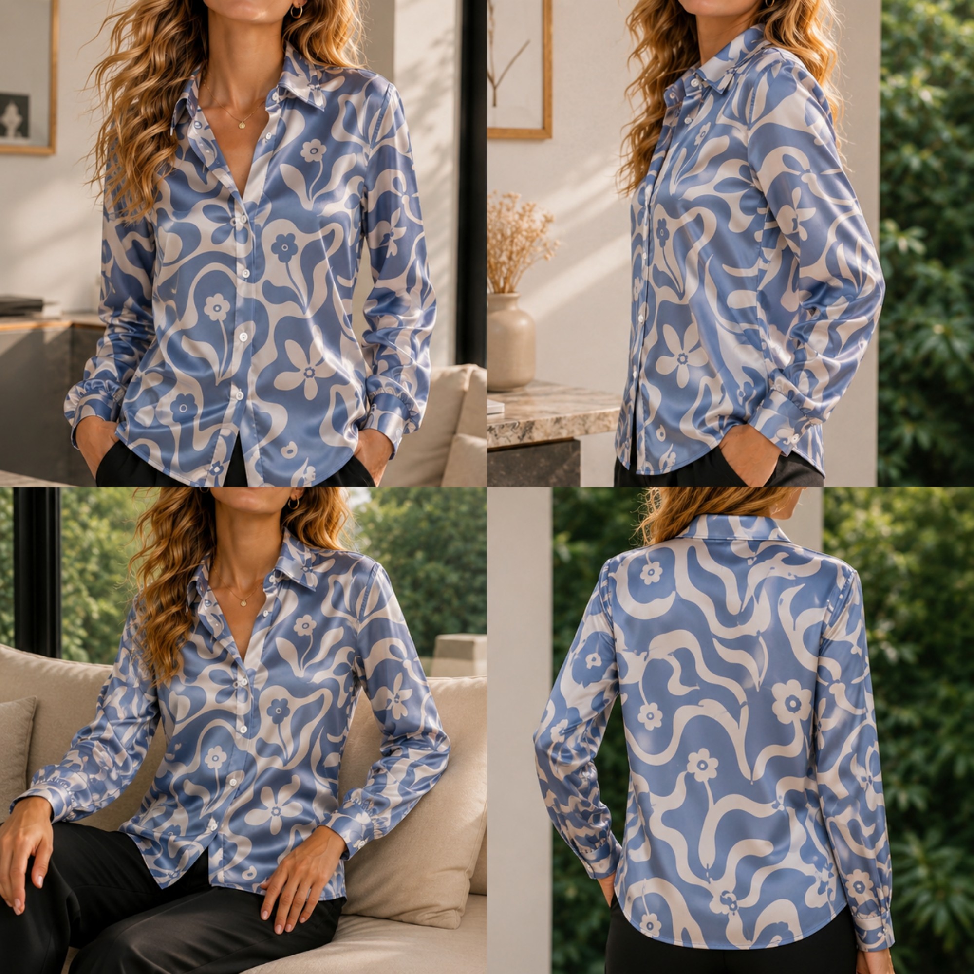 Women Green Satin Blouse White - Women Fashion Wear recensie en prijs
