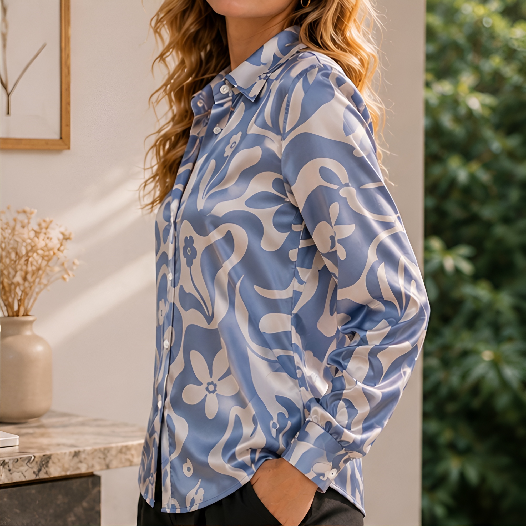 Women Green Satin Blouse White - Women Fashion Wear recensie en prijs