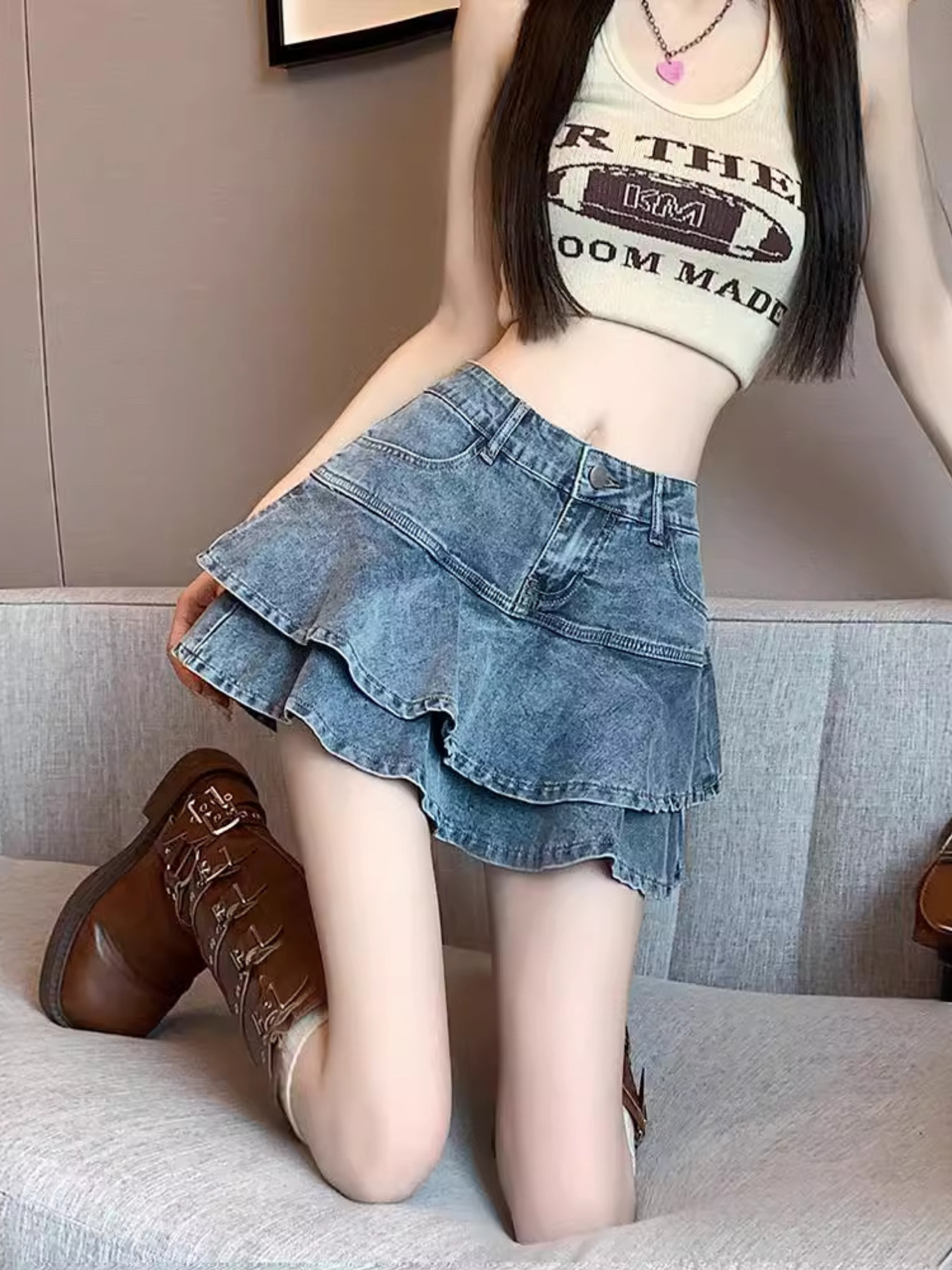 Women's Vintage Washed Denim L - Denim Shorts Women recensie en prijs
