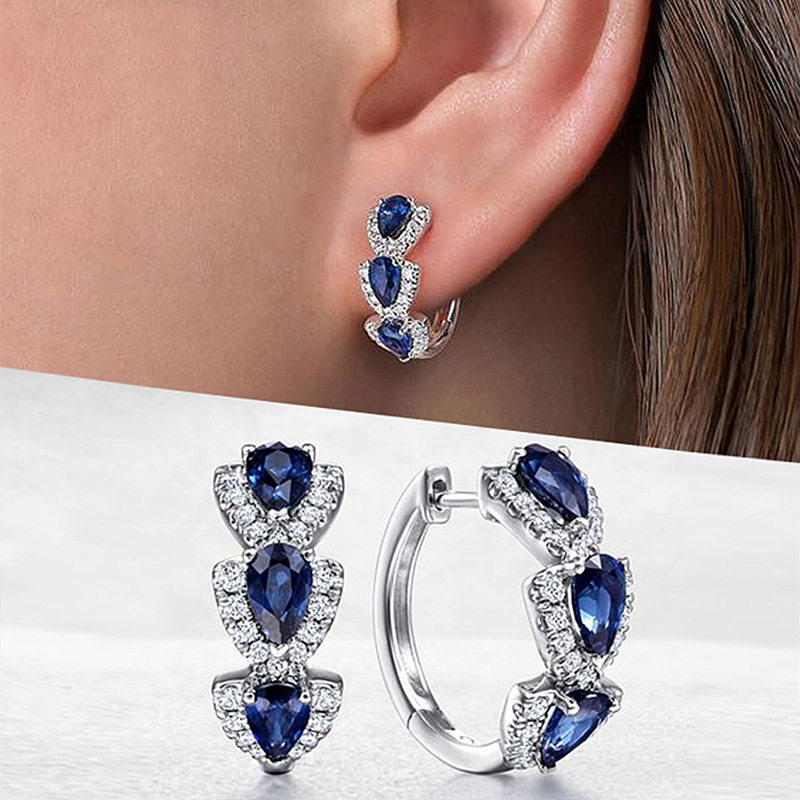 New Klein Blue Zircon Hoop Ear - Women'S Fashion Magazines recensie en prijs