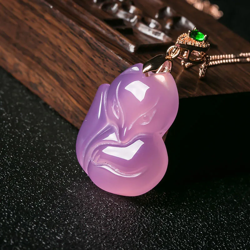 Natural Purple Agate Fox Penda - Women'S Fashion Jewellery recensie en prijs