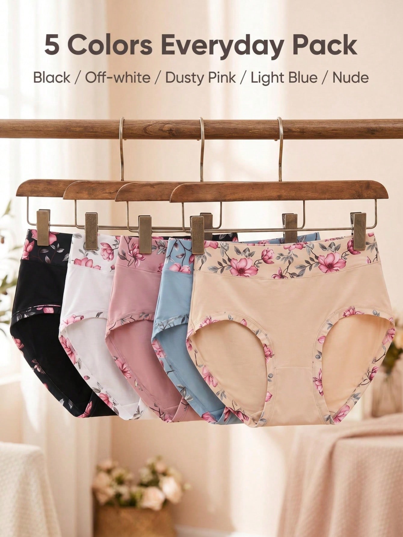 5PCS Plus Size Women's Flower  - Women Fashion Wear recensie en prijs