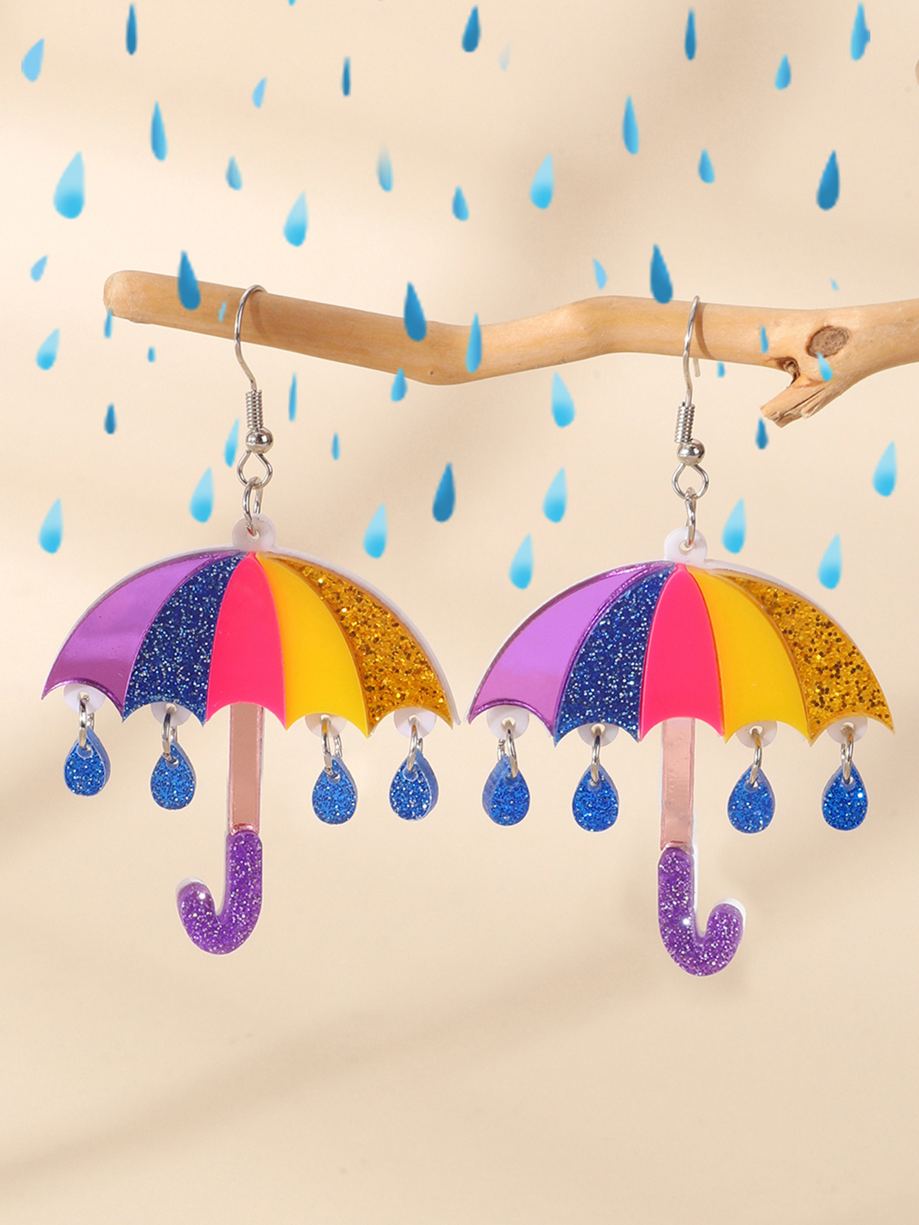 1pair Cute Acrylic Rainbow Col - Women'S Fashion Umbrella recensie en prijs