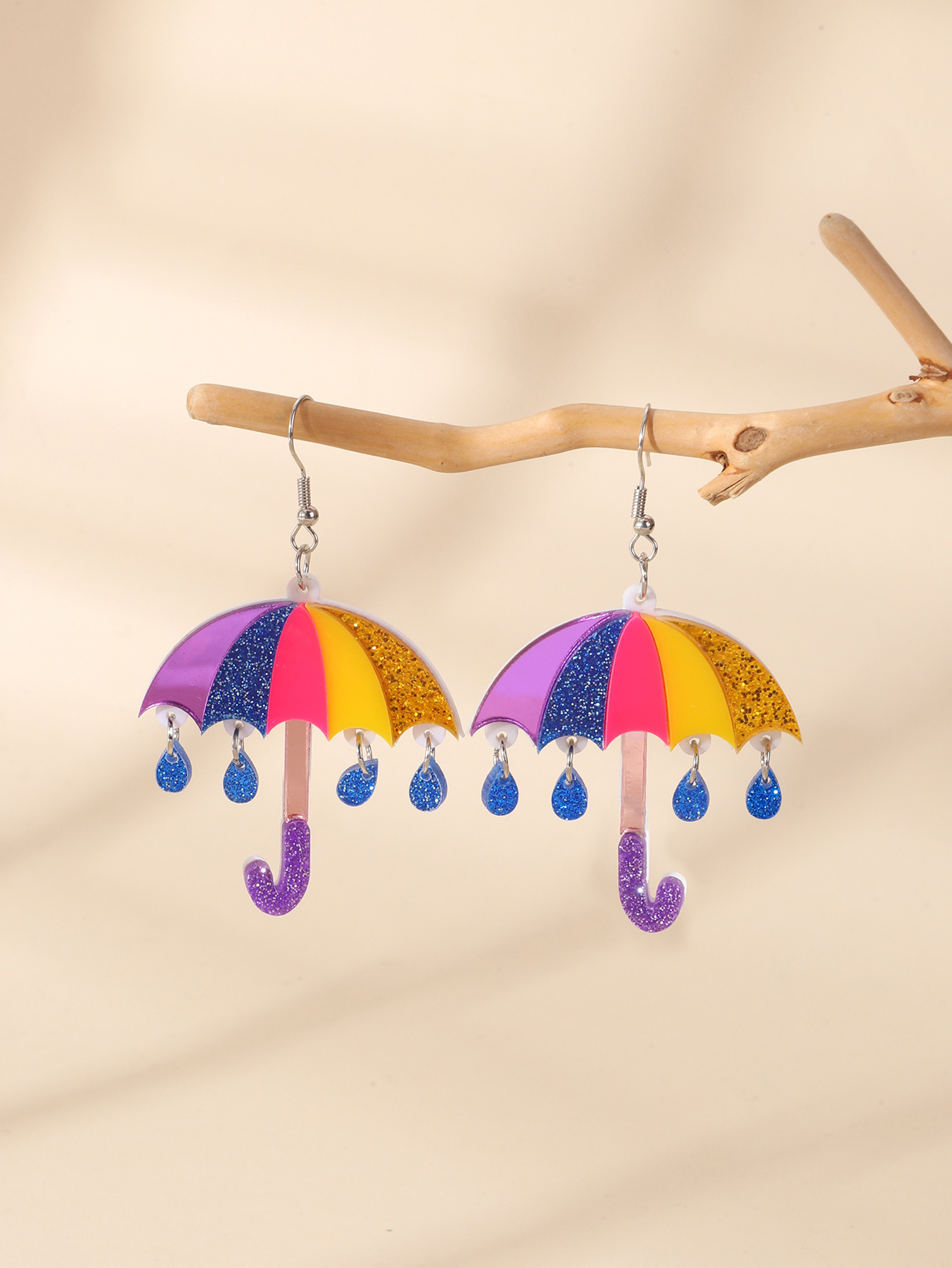 1pair Cute Acrylic Rainbow Col - Women'S Fashion Umbrella recensie en prijs