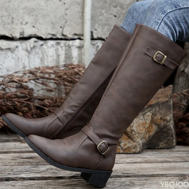 Retro minimalist Pleated Buckl - Women'S Fashion Boots 2025 recensie en prijs