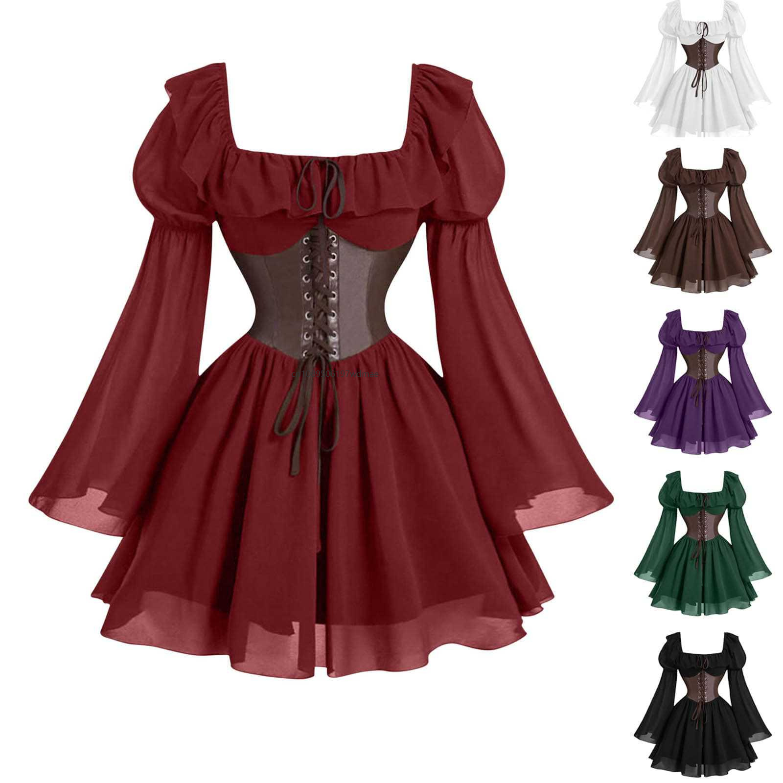 Renaissance Medieval Long Slee - Women'S Fashion Victorian recensie en prijs