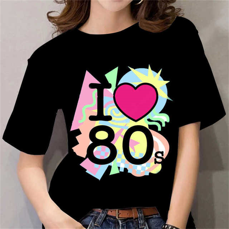 80s Womens T Shirt Femal Black - Women'S Fashion In The 80S recensie en prijs