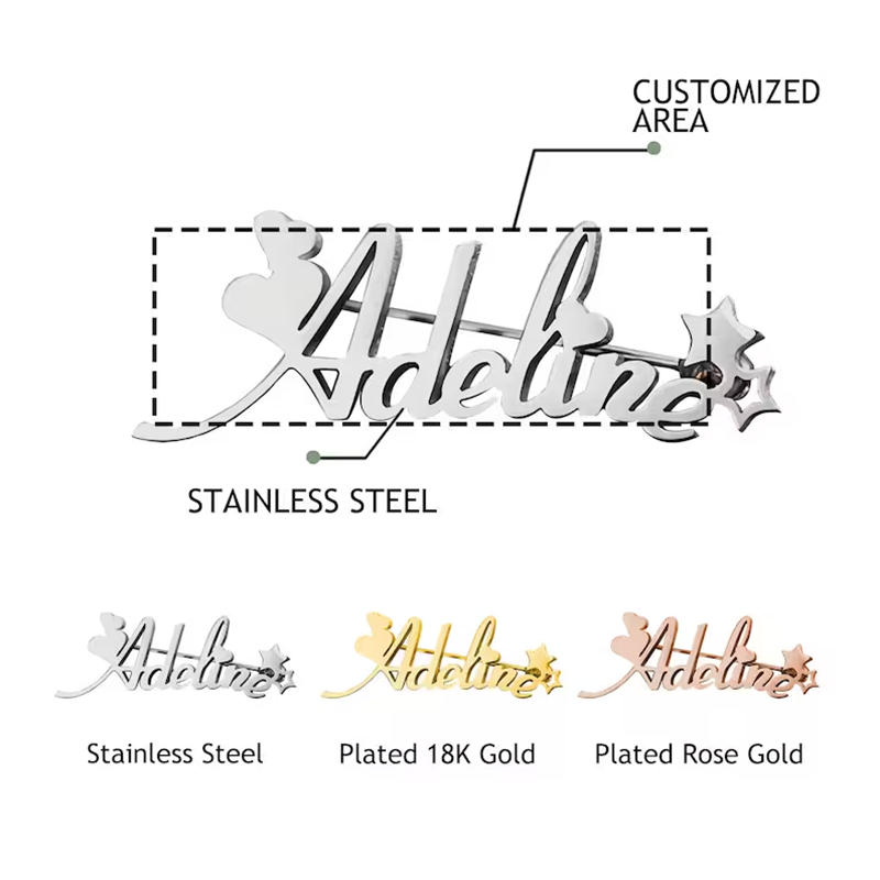 New Custom Name Brooch Letters - Women Fashion Logo Design recensie en prijs