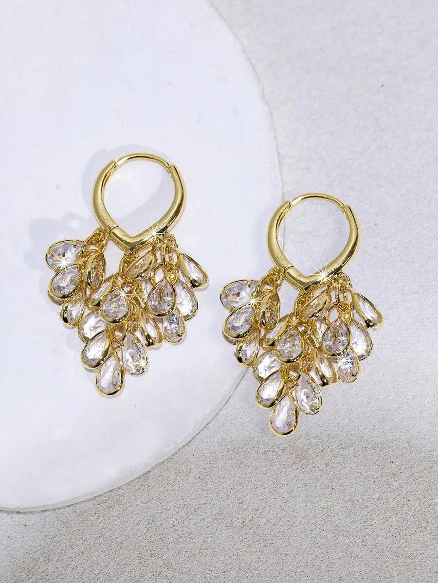 Elegant Gold Tone Teardrop Zir - Women Fashion Wear recensie en prijs