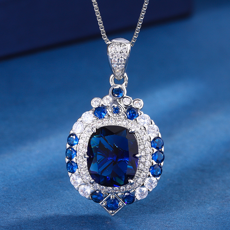 Square Retro Sapphire Pendant  - Women Fashion Nz recensie en prijs